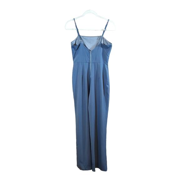 Windsor Sleeveless Straight Leg Square Neck Jumpsuit in Blue Women's S - Picture 3 of 5